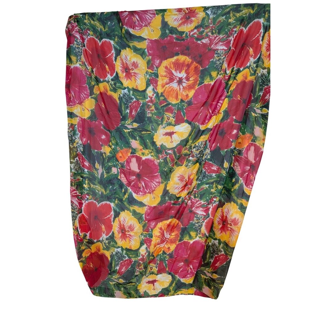 Tropical Hibiscus Floral Hawaiian Wrap Scarf One Size Kai Clothing